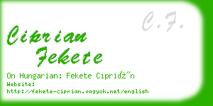ciprian fekete business card